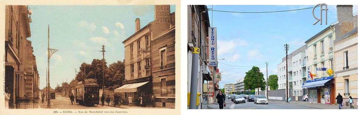Rue de Neufchâtel vers les casernes